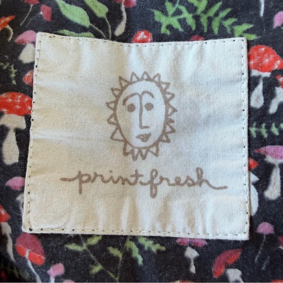 PrintFresh Toadstool Mushroom Print 3-Piece Pajama Set Organic Cotton Large GUC - Picture 9 of 10